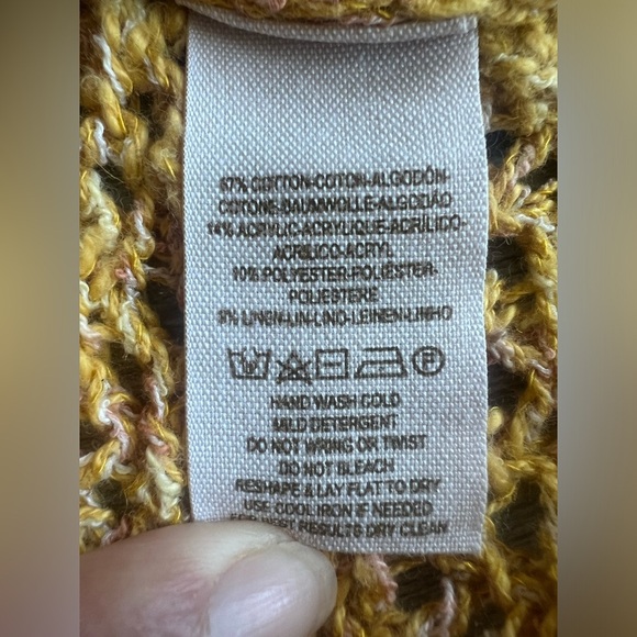 Free people oversized loose knit Dolman batwing layering cold shoulder sweater L - Picture 9 of 9